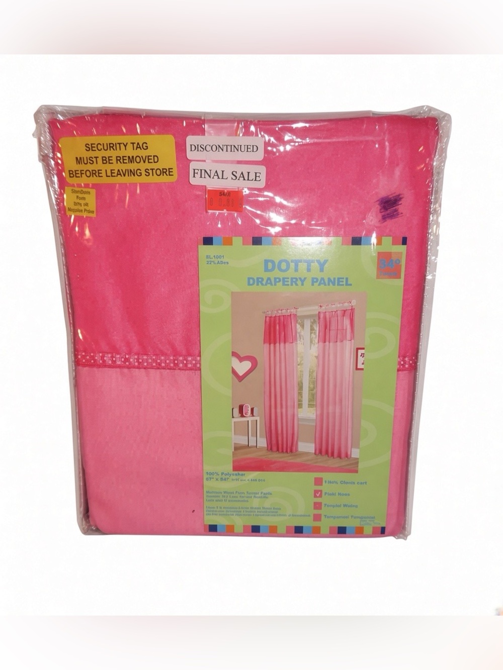 Pink Curtain Drapery Panel Girls Room